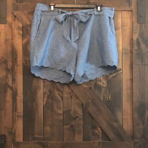 Loft Scalloped Chambray Shorts 20